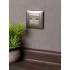 Валенсия лицевая панель розетки RJ-45 2-местная кашемир