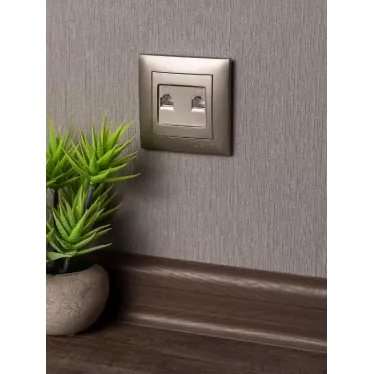 Валенсия лицевая панель розетки RJ-45 2-местная кашемир