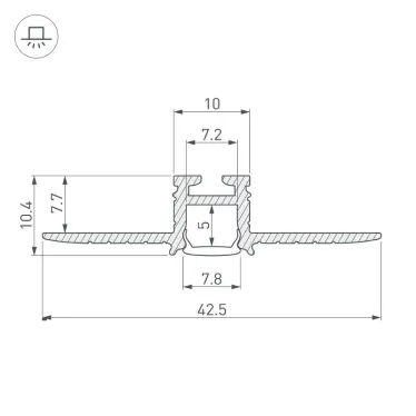 Профиль PIK-F-HIDE-2000 (ARL, Алюминий)