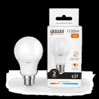 Лампа светодиодная LED 12 Вт 1130 лм 3000К А60 груша теплый E27 AC 220В Elementary Gauss