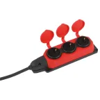 Удлинитель силовой UK-3e-3x1,5-10m-IP44(KG) с заземлением 3 розетки каучук 10м КГ 3х1,5мм2 IP44