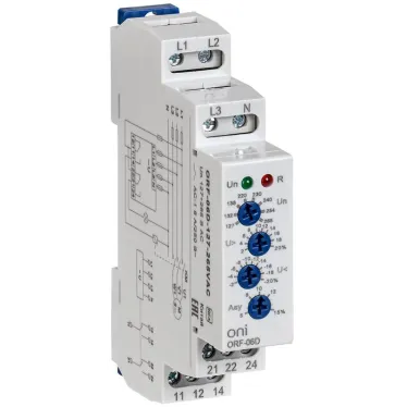 Реле фаз ORF-06D 3ф. 2 конт. 127-265В AC с контр нейтр.