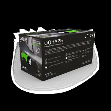Фонарь светодиодный ручной 40 лм Черный IP33 аккумуляторный Lead acid 350мАч GFL Gauss