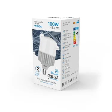 Лампа светодиодная промышленная Elementary T160 100W 9500lm 6500K E40 LED 1/8 | 63430 | Gauss