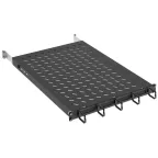 Полка стационарная ITK by ZPAS19'' 1U с кабельным органайзером и щеточным вводом нагрузка до 120кг 850мм черная