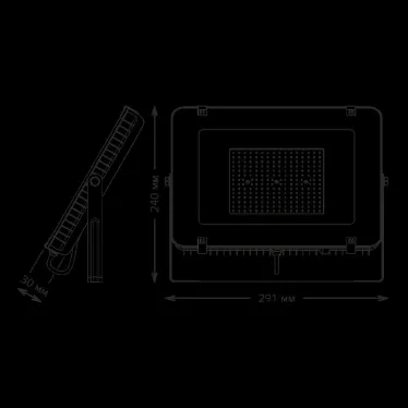 Прожектор светодиодный ДО 100 Вт 12000 лм 6500К AC 220В IP65 210х32х283мм матрированное закаленное стекло Qplus Gauss