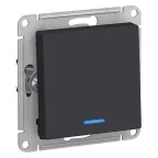 Выключатель одноклавишный ATLASDESIGN с подсветкой схема 1а 10АХ механизм карбон