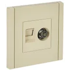 FORTE@PIANO Розетка двойная TV+RJ45 кат.6 FP437 ваниль IEK