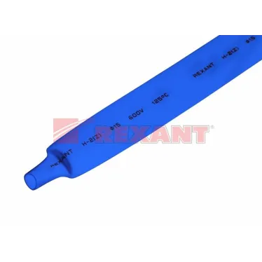Термоусаживаемая трубка 15,0 7,5 мм, синяя, упаковка 50 шт. по 1 м, REXANT