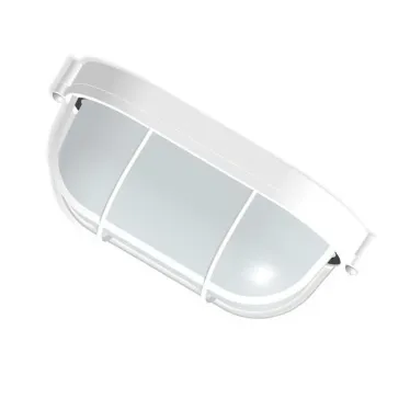 Светильник НПП-03-60-022 IP65 Банник 1402 Овал малый матовый/корпус с решеткой белый