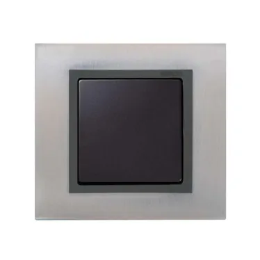 Рамка на 2 поста, S82N, нерж.сталь - графит (металл им.)