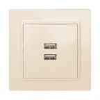 Розетка Минск USB 2-местная СП 2,1А бежевая