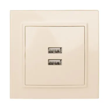 Розетка Минск USB 2-местная СП 2,1А бежевая