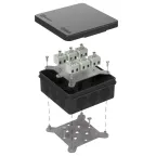 Коробка огнестойкая для о/п двухкомпонентная 60-0303-9005-FR2.5-12 Е15-Е120 100х100х40 RAL9005 Промрукав (17 шт/уп)