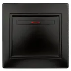 Выключатель Intro Plano 1-102-05 одноклавишный с подсветкой, 10А-250В, IP20, СУ, антрацит