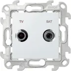 Розетка TV-SAT проходная, белый