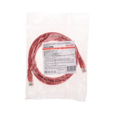 Патч-корд U/UTP, CAT 5e, RJ45-RJ45, 26AWG, LSZH, красный, 3м,
