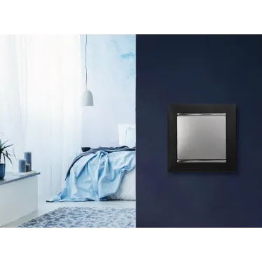 Выключатель одноклавишный, в рамку, алюминий