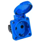 Розетка панельная РП12-3 2Р+РЕ 16А з/к с крышкой IP54 синяя MAGNUM