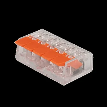 Клеммы монтажные многоразовые PTC-5P 221-415 450V 32A 0,14-4.0mm2, 5 отверстий, прозрачные / 50шт.