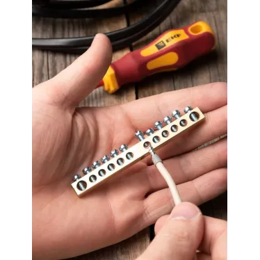 Шина нулевая с заземлением 63.12 латунь