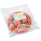 Шнур УШ-01РВ оранжевый с вилкой и розеткой 2Р+РЕ/10 метров 3х1мм2 IP44