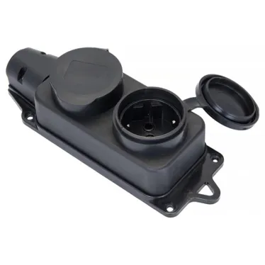 Розетка двухместная с защитными крышками каучуковая 230В 2P+PE 16A IP44 PROxima