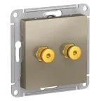 Аудиорозетка ATLASDESIGN двухместная шампань