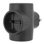 Тройник электрический 6-10 А без заземления черный | 11-1076 | REXANT