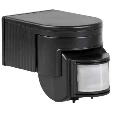 Датчик движения ДД 012 черный, макс. нагрузка 1100Вт, угол обзора 180град., дальность 12м, IP44, IEK