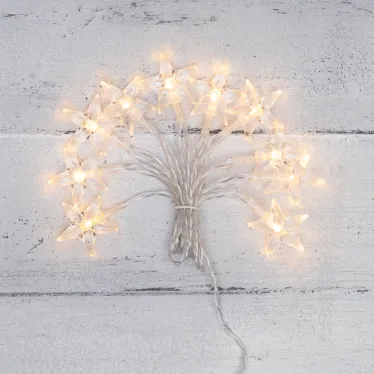 Гирлянда светодиодная Звездочки 1,5 м, 10 LED, прозрачный ПВХ, цвет свечения теплый белый, 2 х АА (батарейки не в комплекте) | 303-091 | NEON-NIGHT