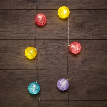 Тайские фонарики Фейерверк 1,5 м, прозрачный ПВХ, 10 LED, теплый белый, питание 2 х АА (батарейки не в комплекте) | 303-099 | NEON-NIGHT