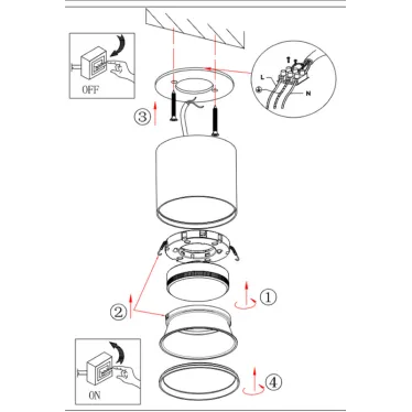Светодиодная подсветка накладная под GX53 OL8 GX53 BK алюминий цвет черный