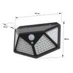 Фасадный светильник с датч. движ. и 4-мя плоск. освещ., на солн. бат.100 LED,300 lm ERAFS100-04