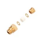 Сальник  с двойной резьбой 1/2 и 3/4 для ввода кабеля в трубу, никелированная латунь | 51-0610-4 | REXANT