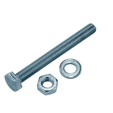 Болт DIN933 с шестигранной головкой оцинкованный М12х120 + гайка + шайба (2 шт)