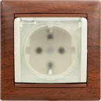 VALENA Розетка с заземлением со шторками с крышкой в рамку слоновая кость