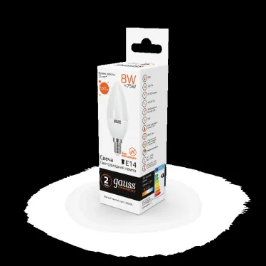 Лампа светодиодная LED 8 Вт 520 лм 3000К свеча теплый E14 AC 220В Elementary Gauss