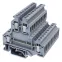 Клемма двухуровневая, винтовой зажим, 4 точки подключения, 2.5 кв.мм, серая