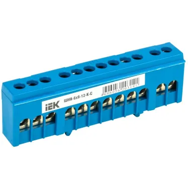 Шина N ноль корпусный изолятор на DIN-рейку ШНИ-6х9-12-К-С