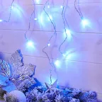 Гирлянда Айсикл (бахрома) светодиодный, 1,8 х 0,5 м, прозрачный провод, 230 В, диоды синие | 255-013 | NEON-NIGHT