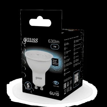 Лампа светодиодная LED 7 Вт 630 лм 4100К софит MR16 нейтральный GU10 AC 220В Black Gauss