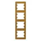 GLOSSA Рамка 4 поста вертикальная дуб