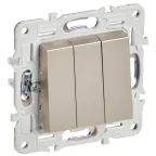 SKANDY Выключатель 3-клавишный 10А SK-V11Sh шампань IEK
