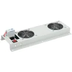 Панель вентиляторная с выключателем и термостатом 2 модуля серая