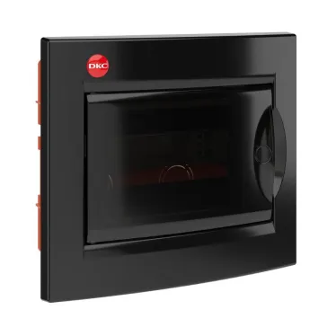 Щит встраиваемый с дверцей 8 модулей IP41 черный с клеммным блоком 63А