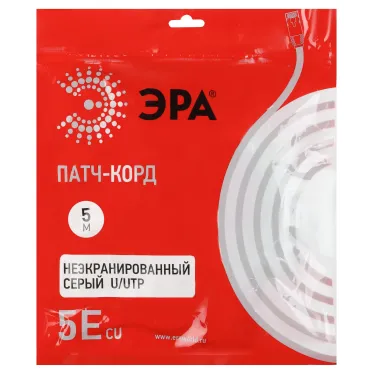 Патч корд U/UTP неэкранированный 5м категория 5e Cu