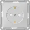 Розетка W59 скрытая, с заземлением, со шторками, 16А, механизм, белый