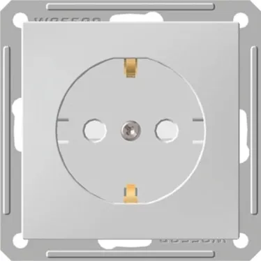 Розетка W59 скрытая, с заземлением, со шторками, 16А, механизм, белый