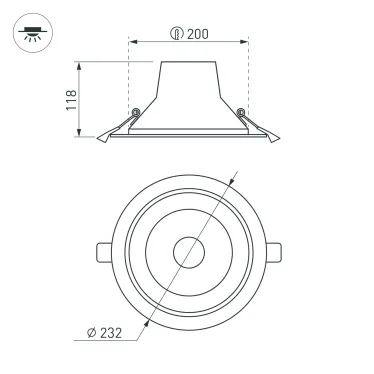 Светильник LTD-LEGEND-R230-35W Day4000 (WH, 50 deg) (Arlight, IP20 Металл, 3 года) | 027319(1) | Arlight